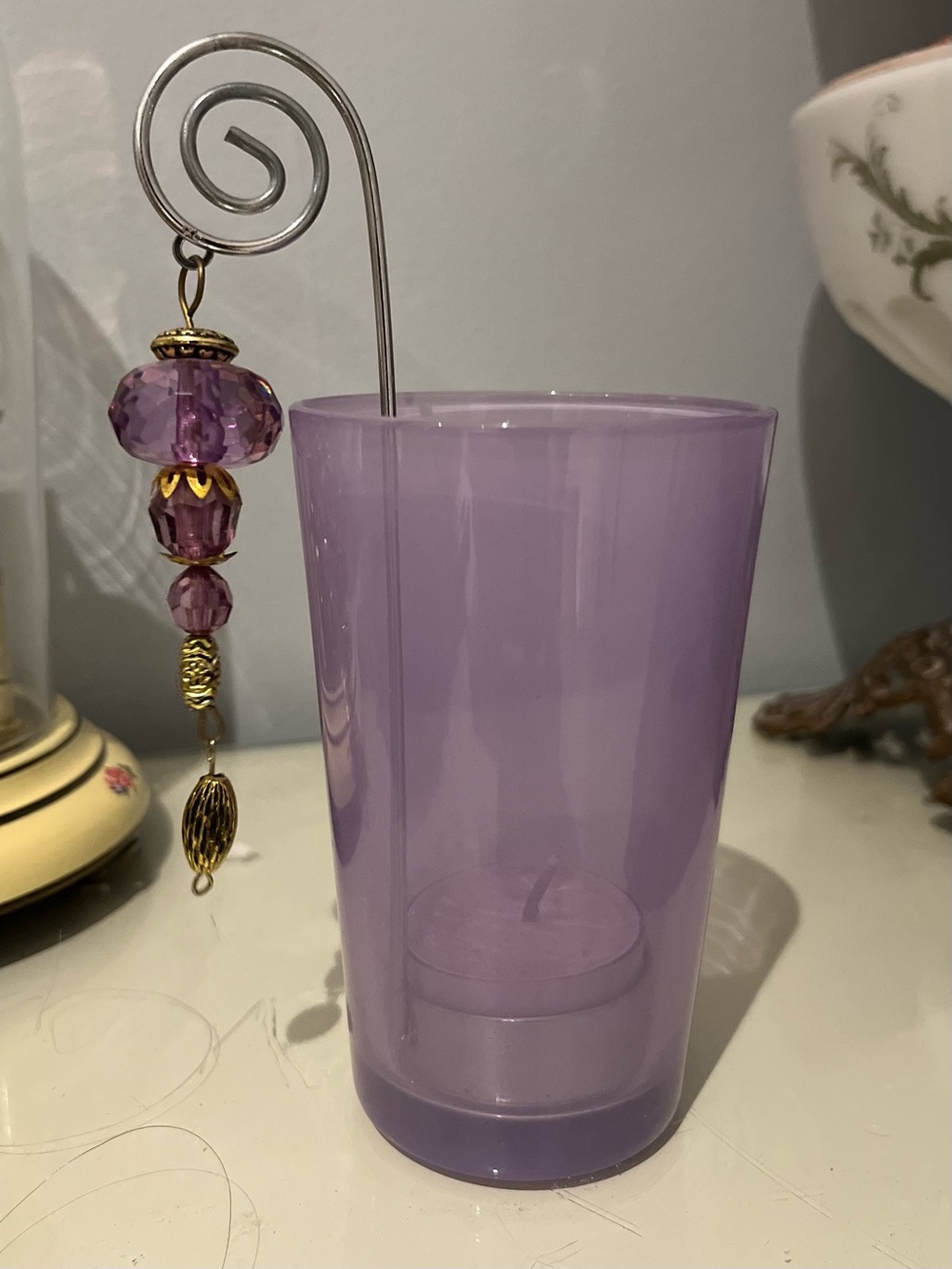 Vintage Y2K era unused tea light w/holder